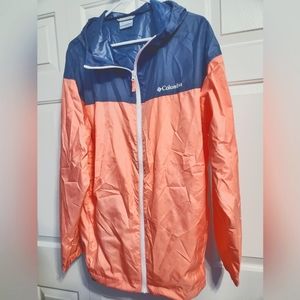 Columbia rain jacket, Men's Large, blue and pink